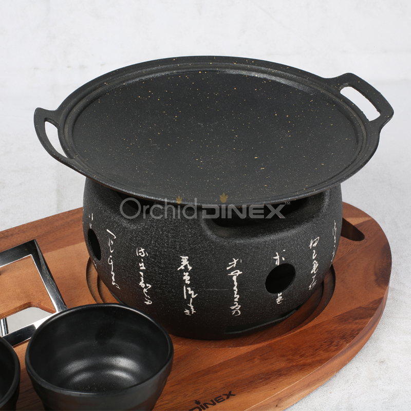 wooden base with hot plate