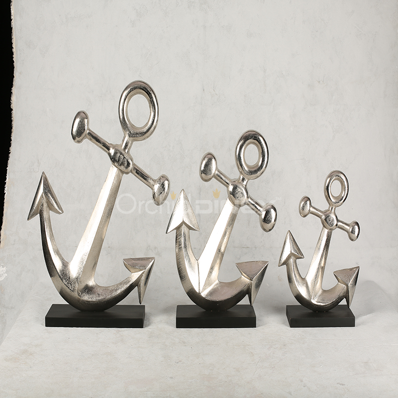 anchor sculpture silver