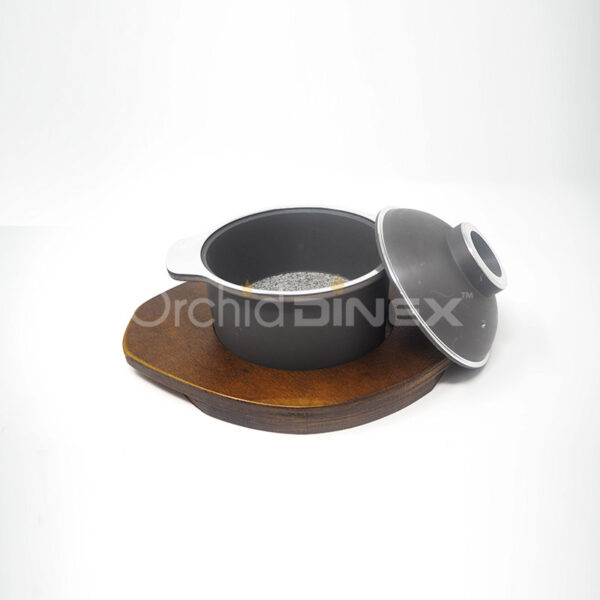 Stone Pot with Wooden Stand
