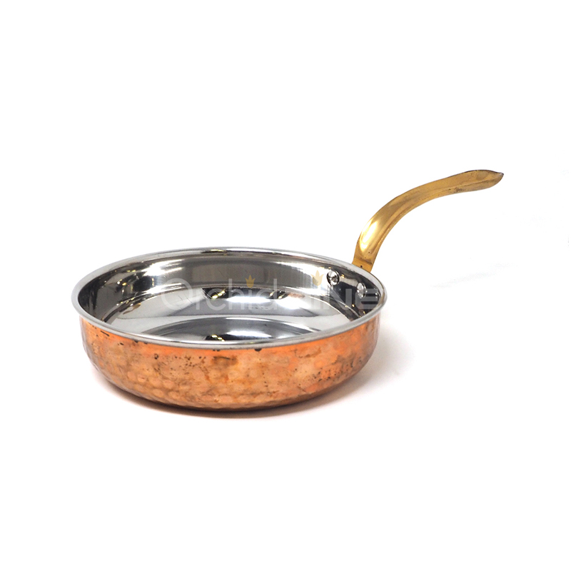 fry pan curved brass handle